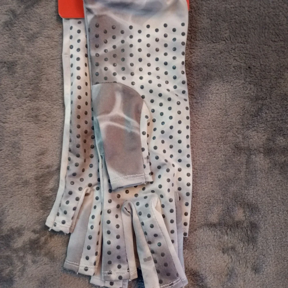 Habit Fingerless Fishing Gloves Unisex Size Large Silicone Palm‎ Grip Ghost Camo